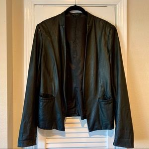THEORY LEATHER TAILORED BLAZER SIZE 10